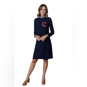 THE ERIN DRESS-ETCETERA DROP-WAIST SHEATH SPORT WOMEN BLUE WHITE SPARKLE SIZE 8